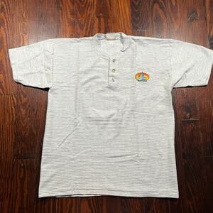 Carolina Apparel L Coastal Henley Shirt Gray Textured